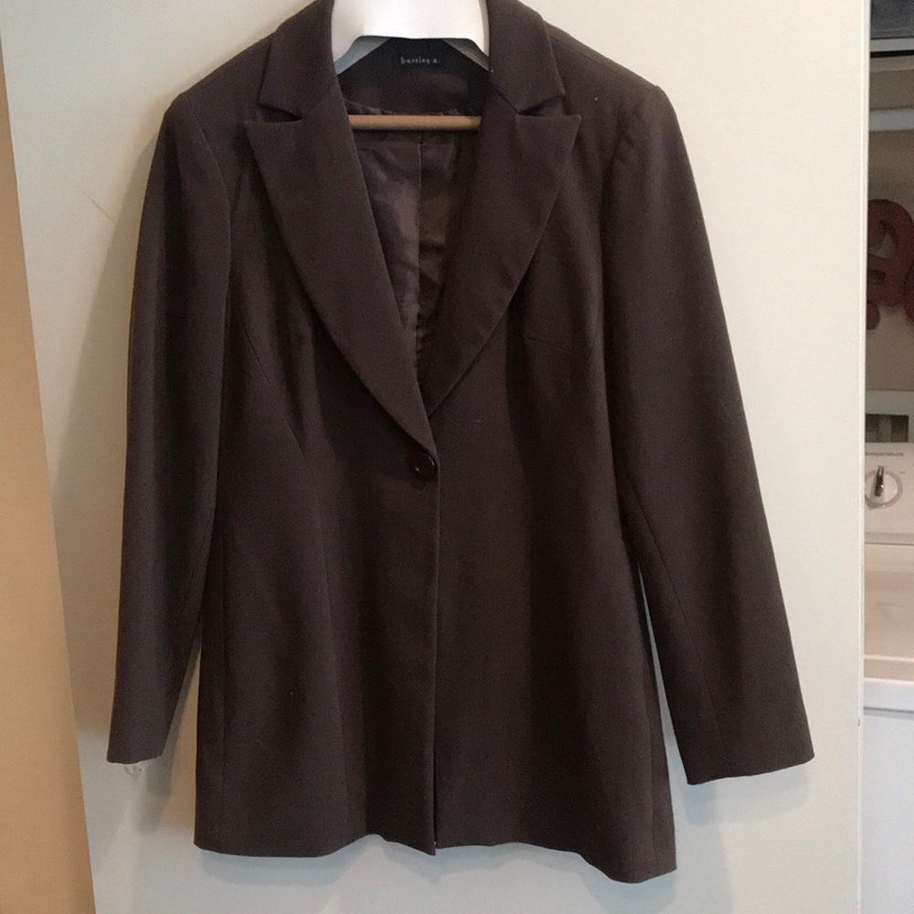 Brown jacket and pant suit